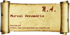 Murvai Annamária névjegykártya