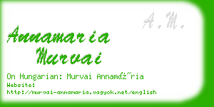 annamaria murvai business card